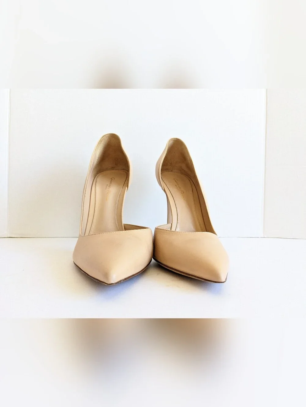 GIANVITO ROSSI NUDE  STILETTO POINTED TOE PUMPS HEELS 40.5